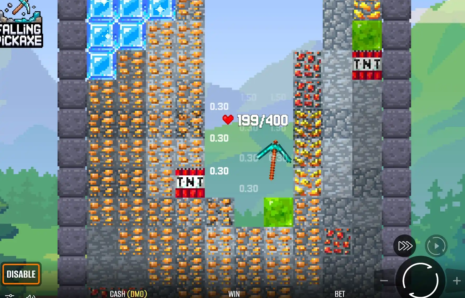Falling Pickaxe no catálogo instant da PixMove